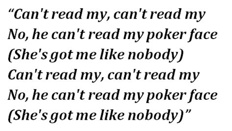 Poker Face by Lady Gaga Lyrics Meaning .